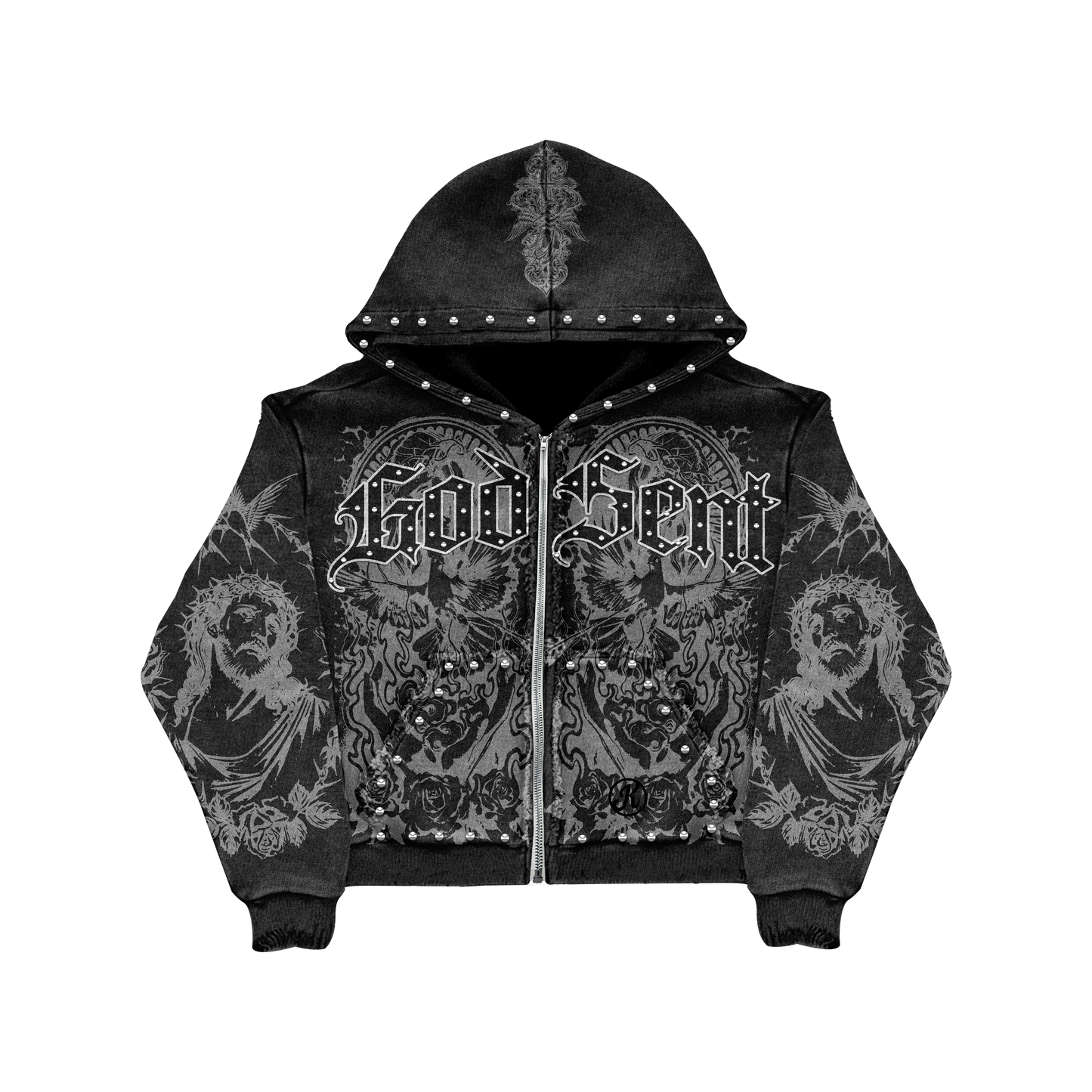 God Sent Zip Up Hoodie (Black)