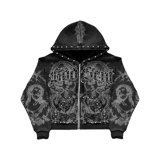 God Sent Zip Up Hoodie (Black)