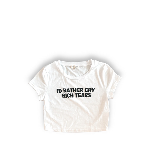 RICH TEARS CROPPED TEE-BLACK
